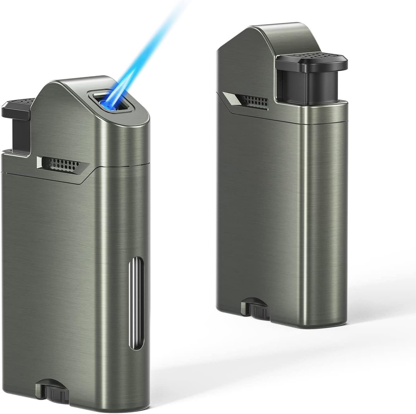 RONXS Torch Lighter, 2 Pack Adjustable Jet Flame Butane Lighter, Mini Refillable Windproof Cool Lighters, Great Gift Idea for Men (Butane Gas Not Included)