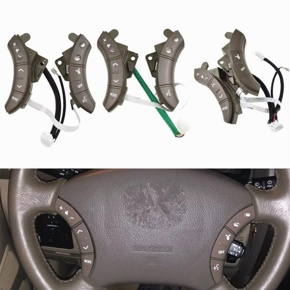 Botón Control Crucero Volante Interruptor De Control del Volante Negro 75B037 84258-58010-C0 para Toyota para Highlander para Land para Cruiser 2003-2009