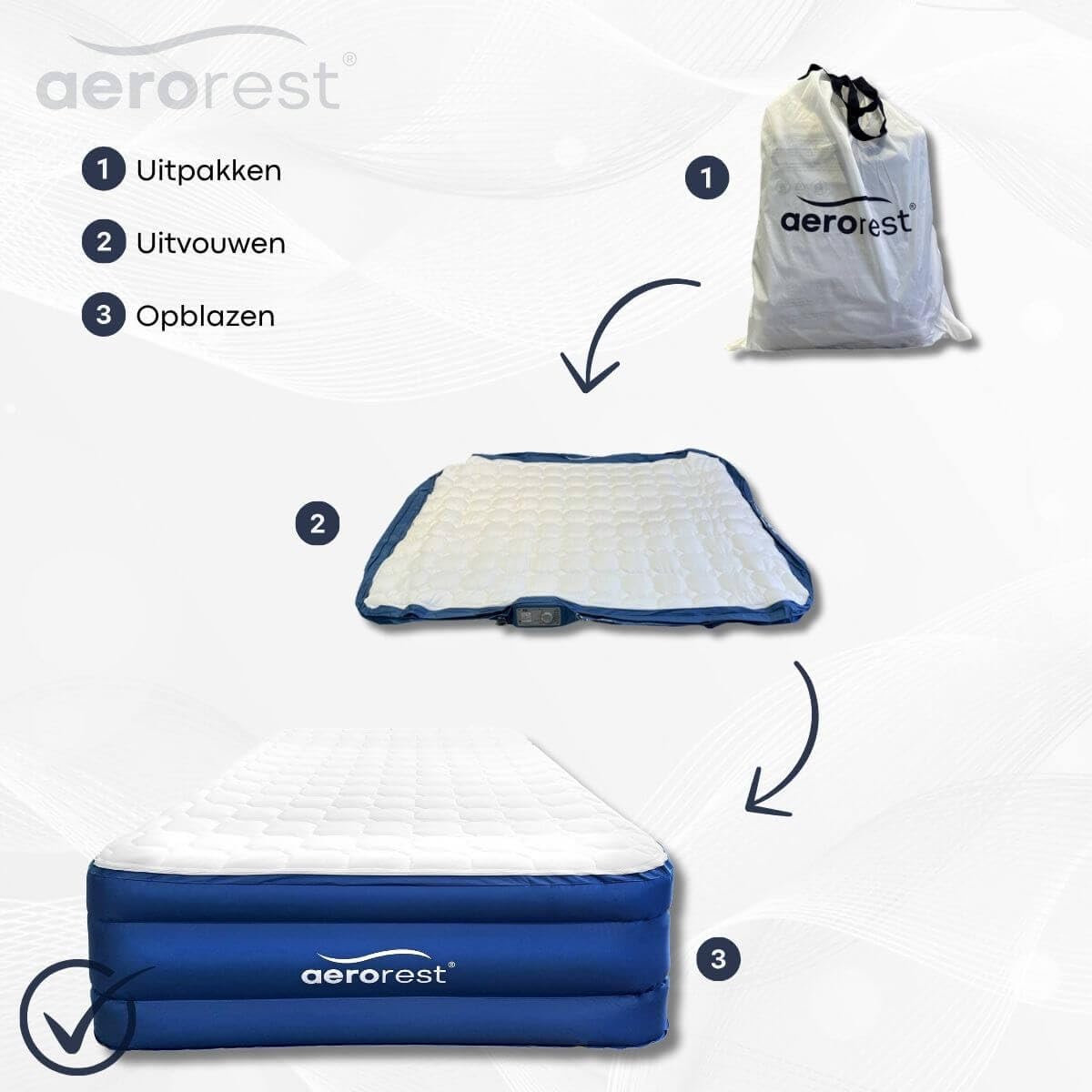 Colchón Inflable Cloud Top Individual | 210 cm de Largo | Funda Protectora Desmontable