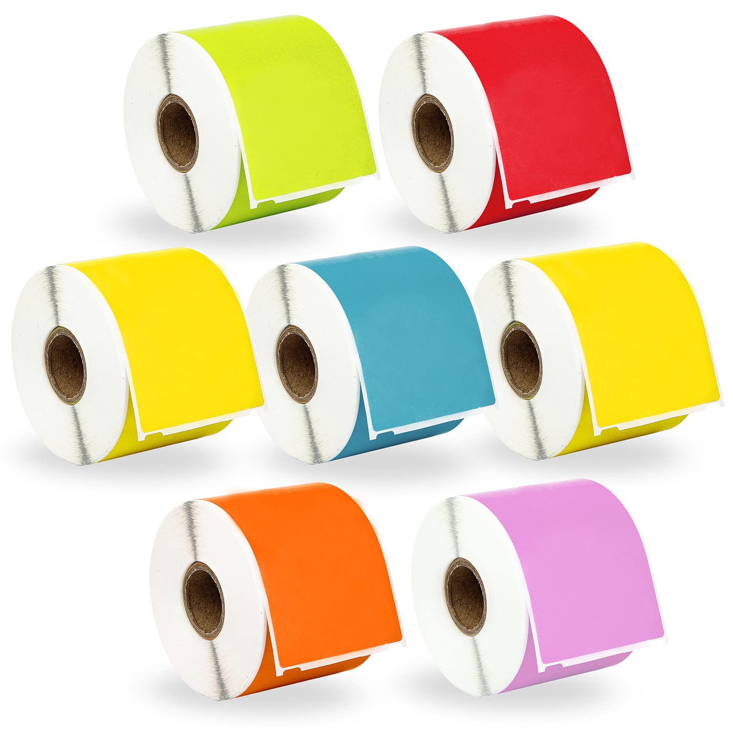 HOUSELABELS Compatible DYMO 30256 YL, YL, GN, RD, BL, OR, PK Shipping Labels (2-5/16" x 4"), Permanent Adhesive, Compatible with DYMO LW 450, 4XL,