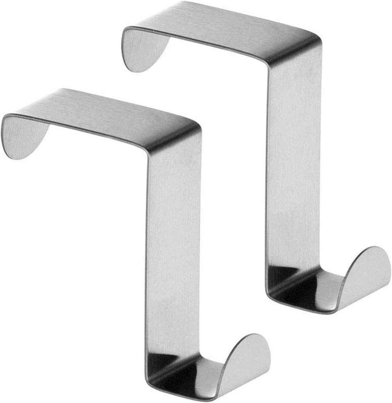 Hamosky Over Door Hook Coat Hooks Rack Heavy Duty Reversible Brushed Stainless (Small-2x4x6cm)