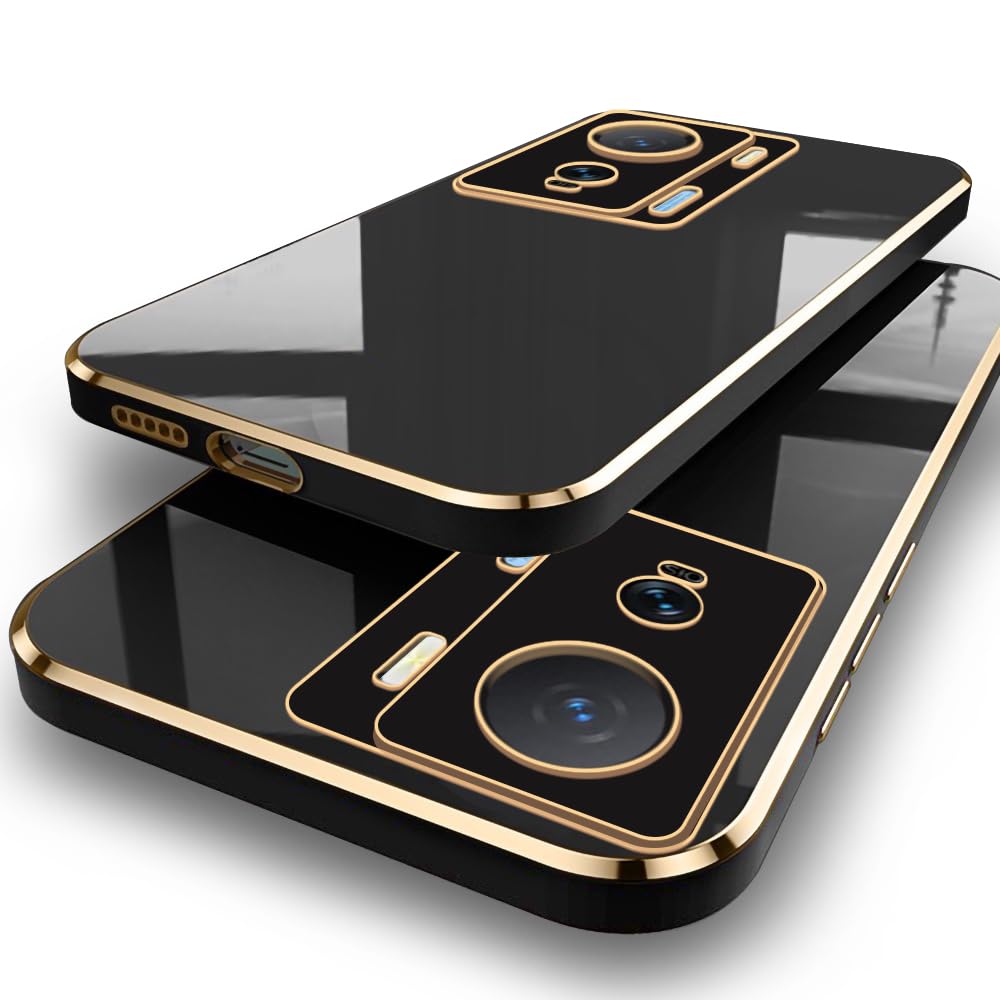TheGiftKart TPU Luxurious Golden-Plated Back Cover Case For Iqoo Z7|Z7S 5G|Raised Lips For Camera&Screen Protection|Shockproof Design|Stylish Back Cover Case For Iqoo Z7|Z7S 5G (Black) (B0C9T2JZGY) Amazon Price History, Amazon Price Tracker