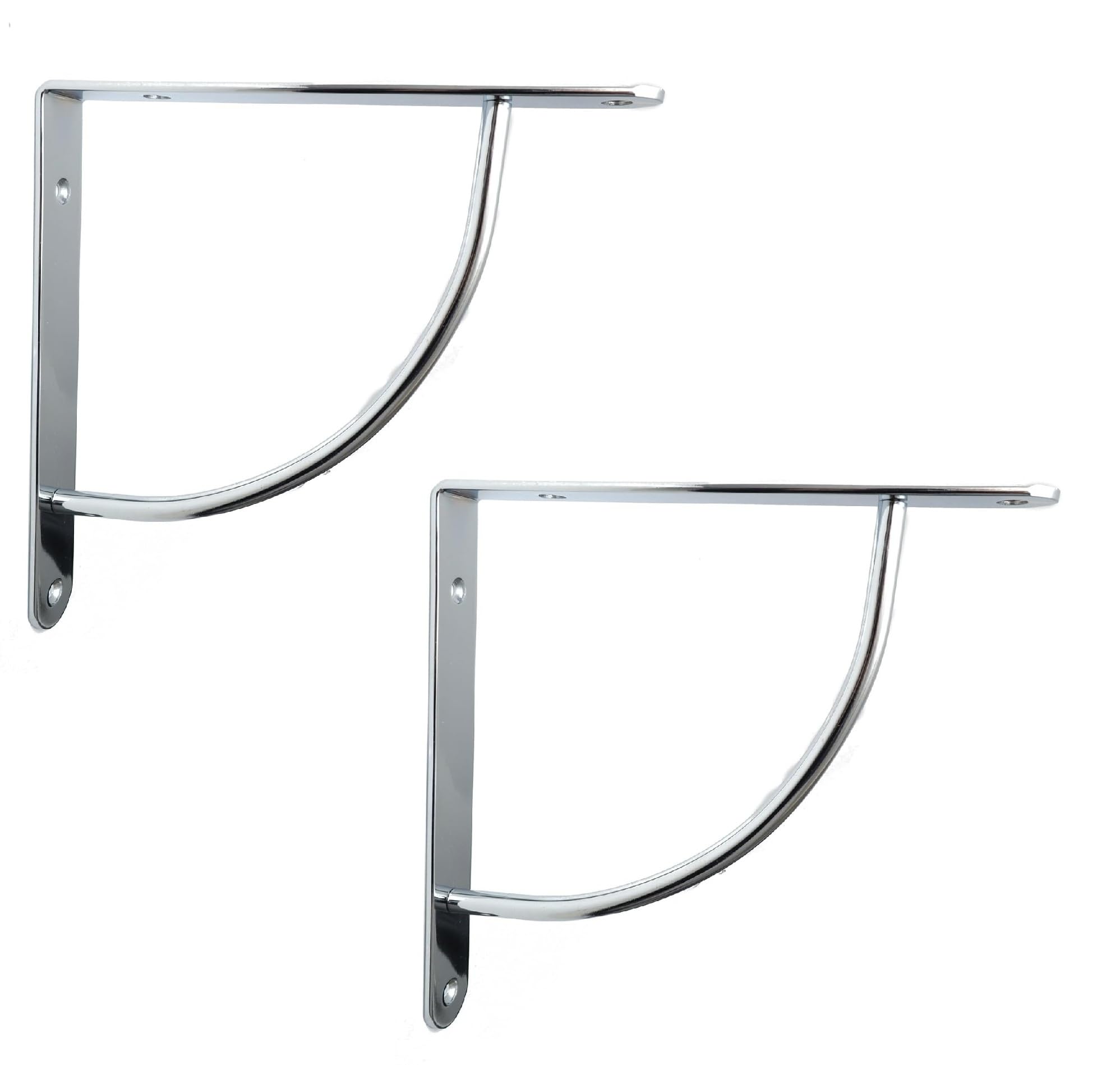 Gtv Chrome Pair Fixed Shelf Brackets Supports With Fixings