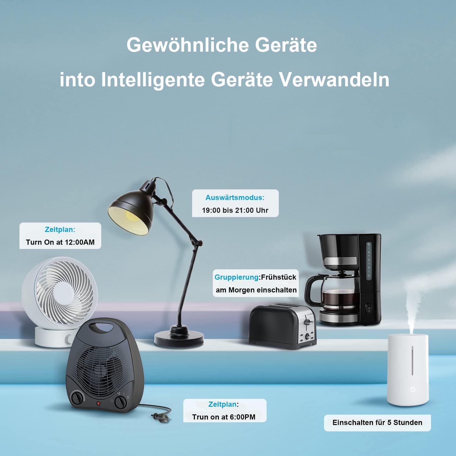 Enchufe WiFi, enchufe Alexa de 16 A, paquete de 4 unidades compatible con Alexa Echo y Google Home, no requiere concentrador, certificado CE y RoHS, solo admite redes WiFi de 2.4 GHz