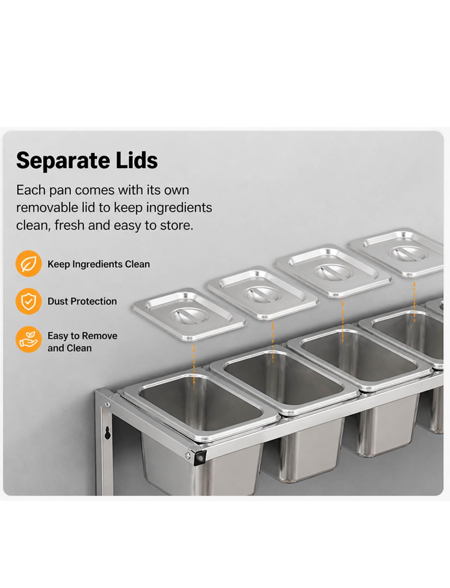 Estante de especias de acero inoxidable montado en la pared, organizador de condimentos de doble fila, almacenamiento de 6/8/10 compartimentos para especias, condimentos y coberturas