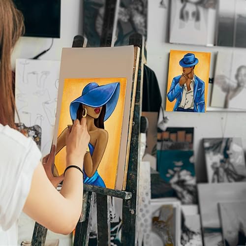 Miniatura 3 de 2 Pack Paint and Sip Canvas Painting Kit Pre Drawn Canvas for Painting for adults Stretched Canvas Couples Games Date Night Afro Elegant Gentleman