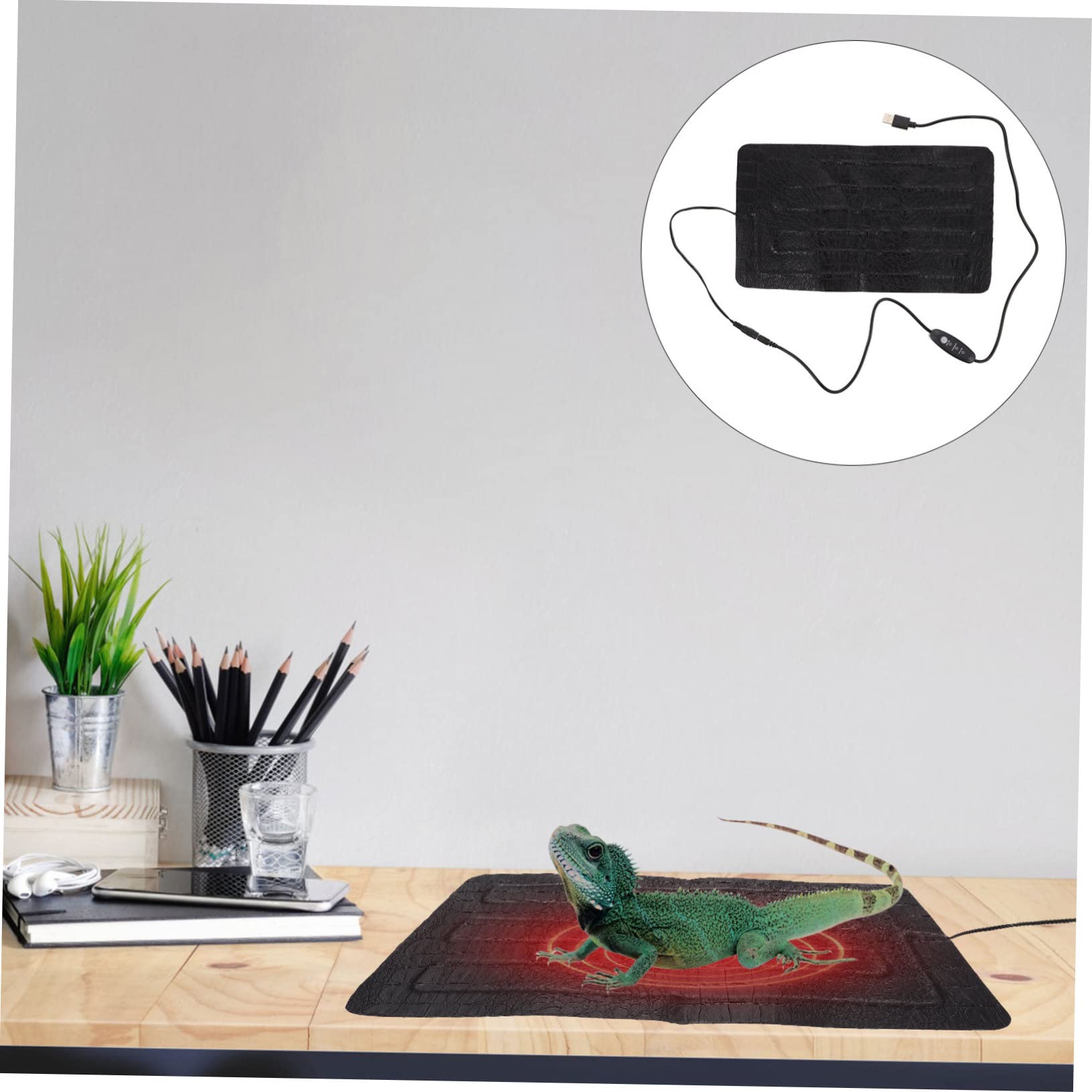 Cuscinetto Riscaldante per Rettili 3 Temperature Regolabili USB, Tappetino a Temperatura Stabile per Lucertole, Coperta Elettrica per Animali Striscianti