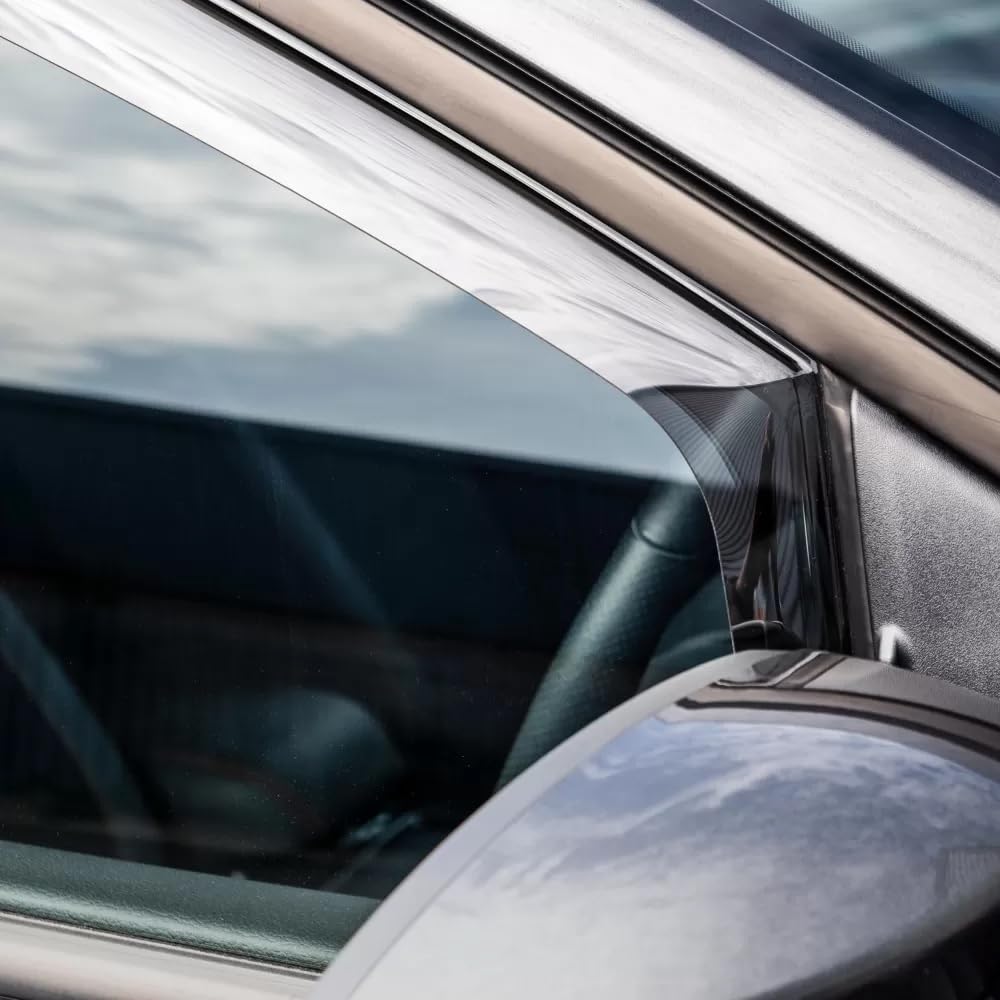 Kit 4 Deflettori Aria Nero Fumé Trasparento Antivento per Finestrini Laterali Anteriori e Posteriori Compatibile con VW T-Cross 2019-2025