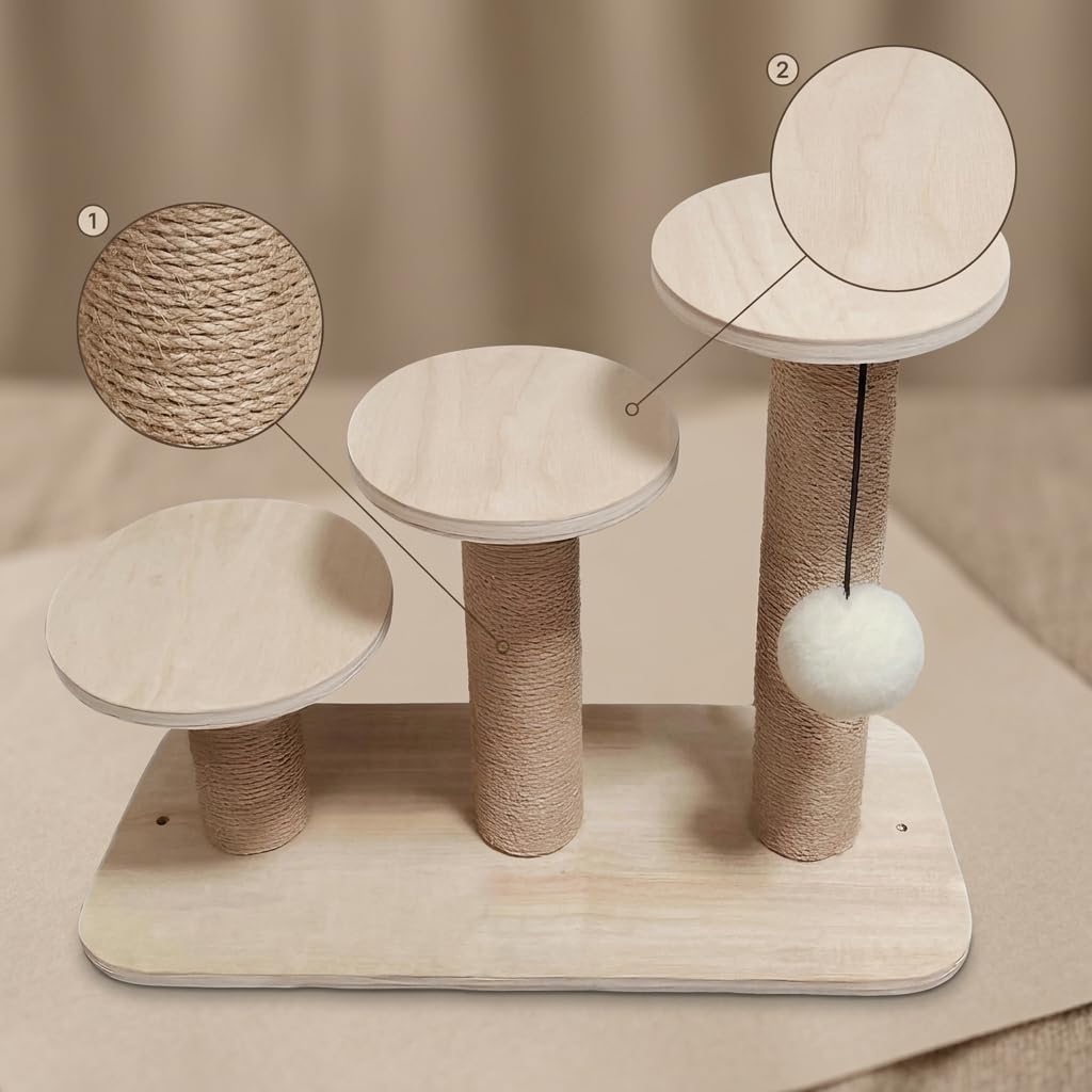 Tiragraffi per Gatti, Albero Gioco Legno, style to 2