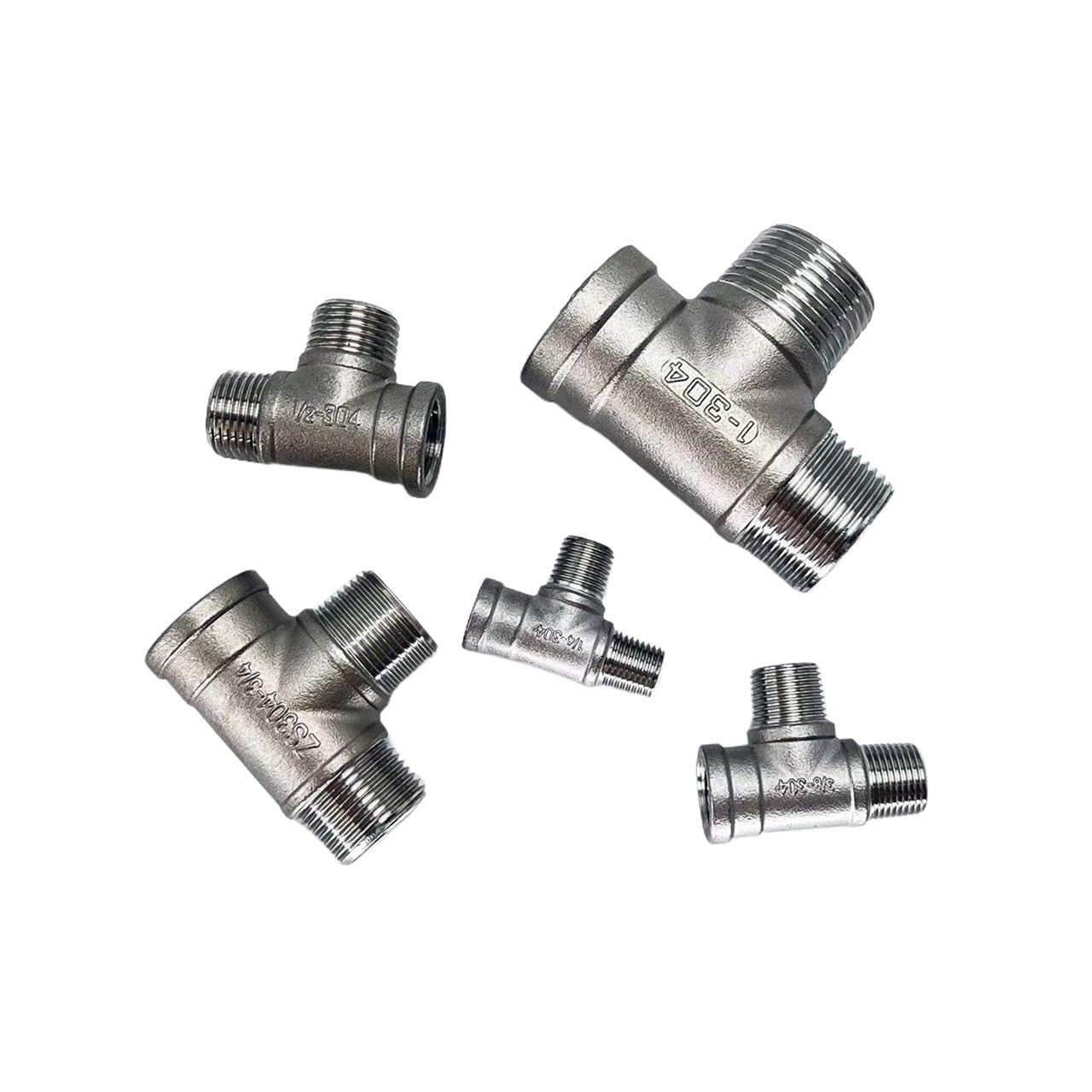 314 304 MMF Tees Accesorio de fundición 3 vías, macho-macho-hembra acero inoxidable 3/4" Agua Gas Petróleo(4")