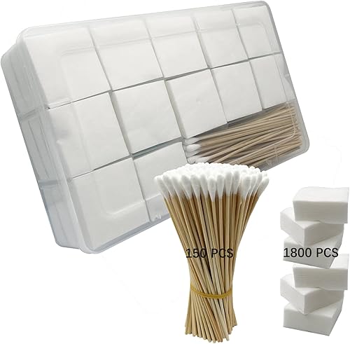 MIDUG Parches cuadrados de limpieza de pistolas de 2 x 2 pulgadas y hisopos de limpieza de bambú de 6 pulgadas de largo para kit de mantenimiento de