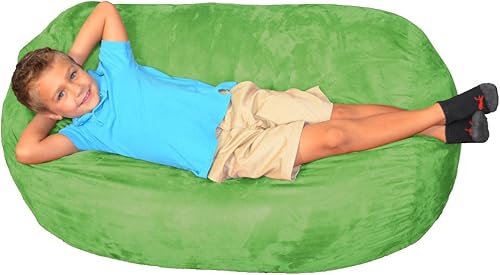 Miniatura 32 de Comfy Sacks - Puf de espuma viscoelástica de 7.5 pies, tumbona de piel sintética color negro Piel sintética, color negro,Piel sintética de color