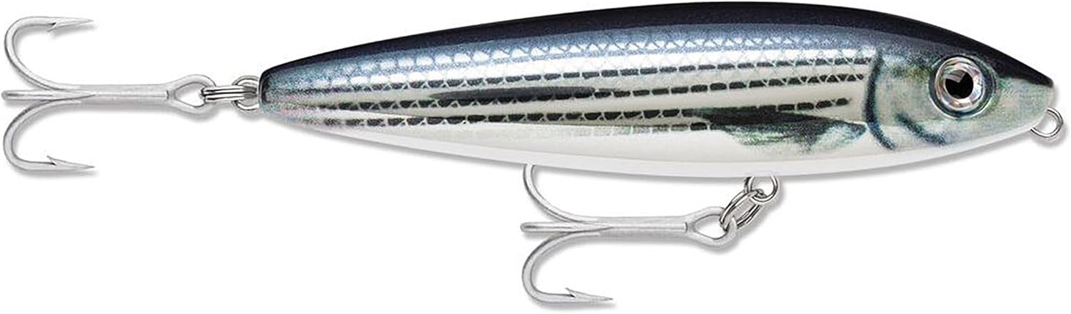 Rapala Saltwater Skitter Walk Topwater Walking Bait, Inshore Hard Bait, Snook Redfish and Striper Lure, 4-3/8", Mullet