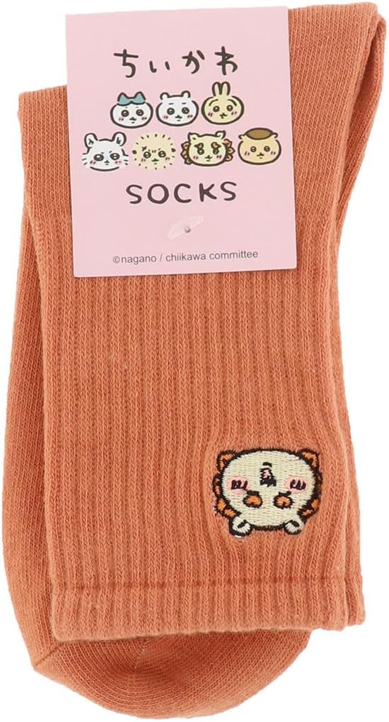 Naigai 03197001 Women's Chiikawa Socks, Hachiwale, Rabbit Ottle, Kurumanju Shisa, One Point of Embroidery, Crew Length Socks, Women's Character