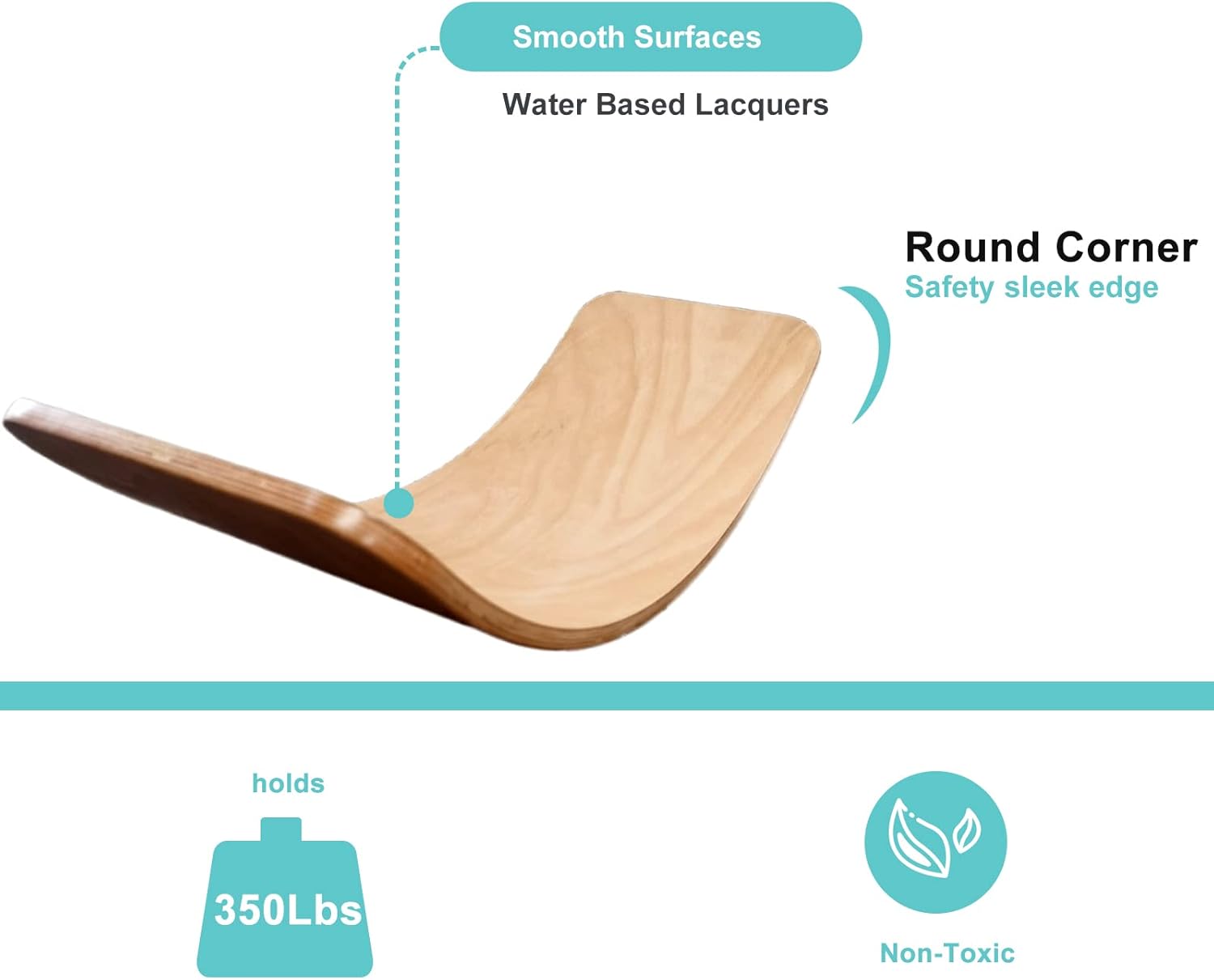 HUOVTR Wooden Balance Board Kids, 35" Natural Wooden Wobble Balance Board For Kids,Toddler,Teen & Adults, Holds Up to 350lbs, the Child Gift For Christmas, Body Training, Rocker Board For Yoga, Open Ended Learning Toy Gift : Sports & Outdoors