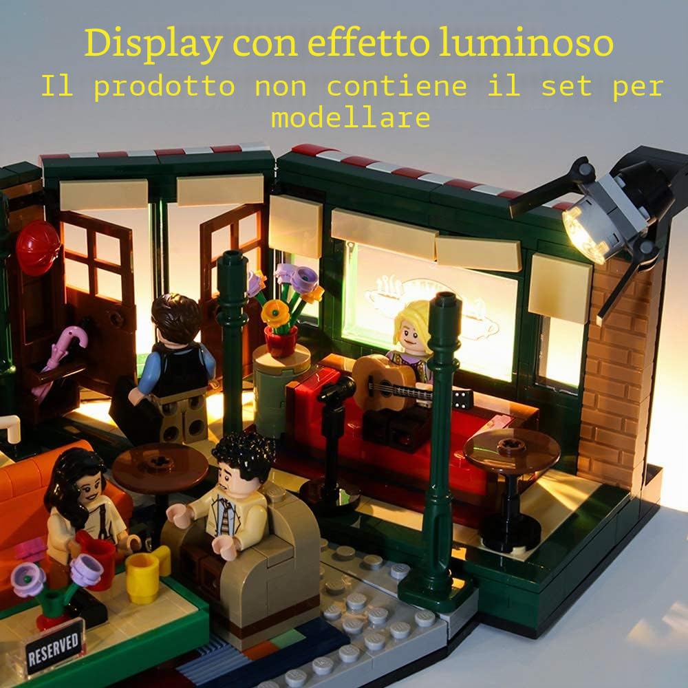 GEAMENT Set di Luci LED per Central Perk della Serie TV Friends – Kit di Illuminazione Compatibile Con LEGO Ideas 21319 (Modello di mattoncini Non Incluso)
