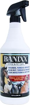 BANIX Horse and Pet Care Spray for Horses, Dogs and Cats, Daily Skin and Coat Care Spray, Alcohol-Free, Non-Staining, No Odor, Made in USA, Grooming and Hoof Care Formula, 32 oz