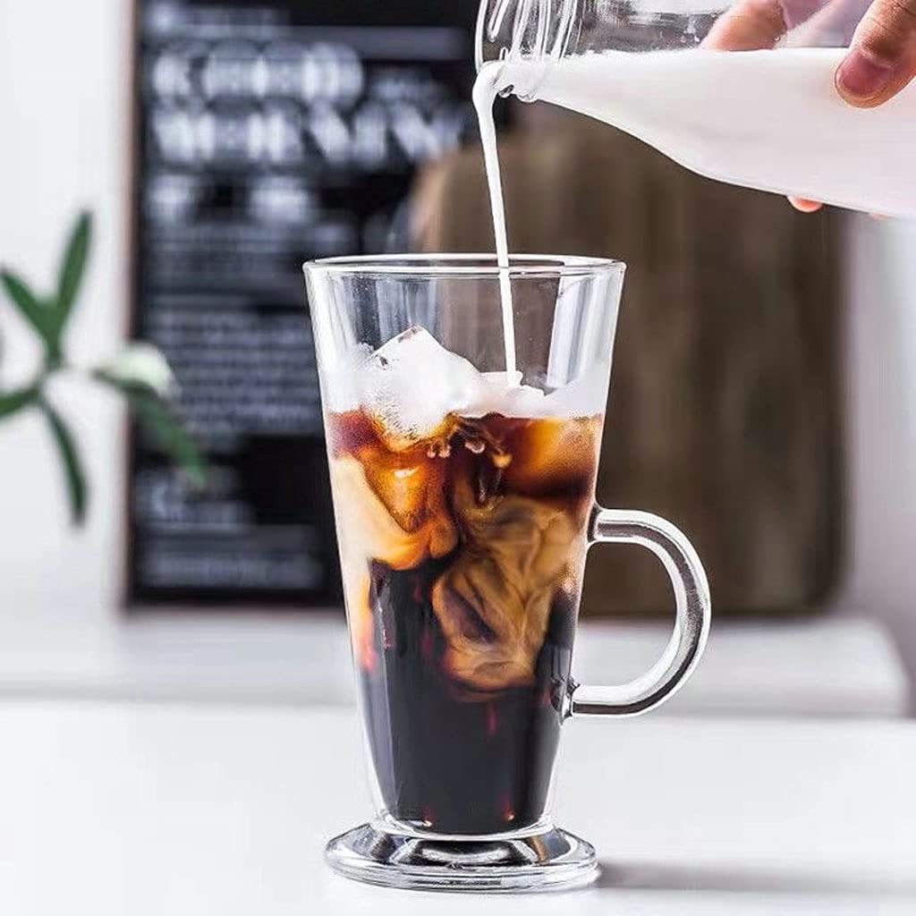 Podróżny kubek do kawy szklany latte irlandzki 280 ml filiżanki do kawy grube do włożenia przezroczyste kubki na mleko zimne napoje deserowy kubek 280 ml kubek do kawy (kolor: A)