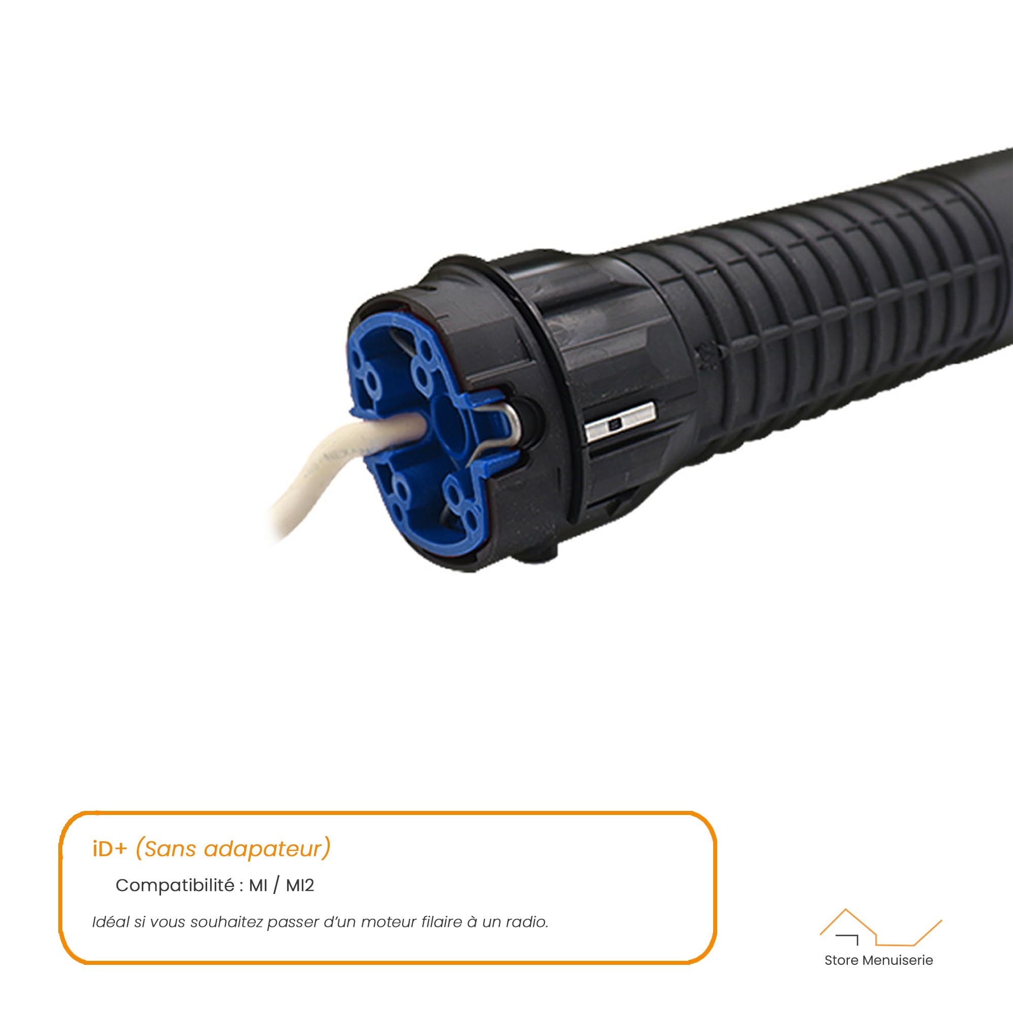 Motore 25 Nm Radio Universale Bubendorff - Trasmettitore a 3 pulsanti Incluso - Adattatore iD+ (senza adattatore) - Tubo Ø60 mm - Fine corsa automatica - Compatibile con tapparelle
