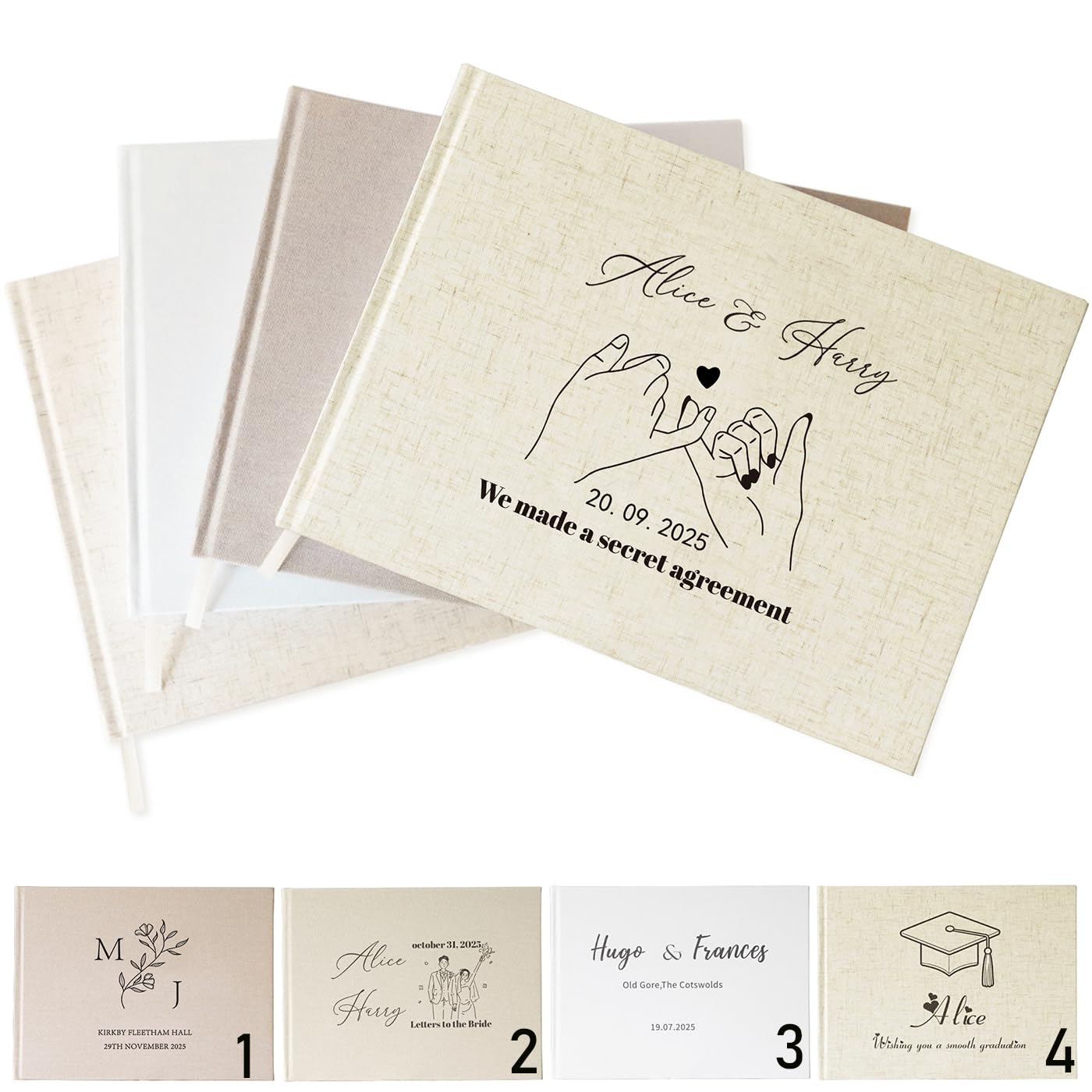 Libro de visitas de recepción para atesorar dedicatorias e historias de amor personalizadas