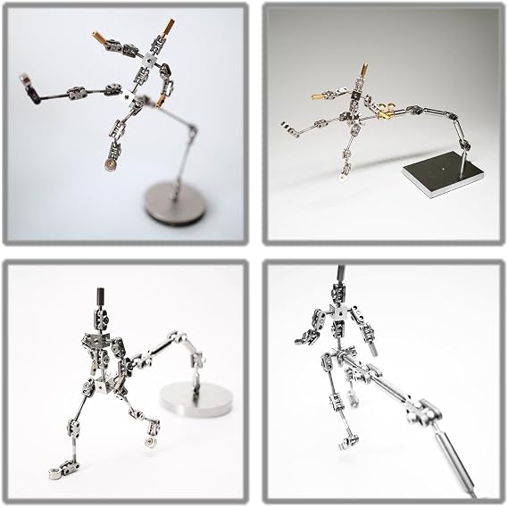Light Stainless Steel Armature Rigging System,Metal Puppet Figure DIY Stop Motion Armature Kits,5 Adjustable Drill Arms,for Animation Studios Product Photography(Size:30CM)