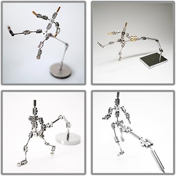 Light Stainless Steel Armature Rigging System,Metal Puppet Figure DIY Stop Motion Armature Kits,5 Adjustable Drill Arms,for Animation Studios Product Photography(Size:30CM)