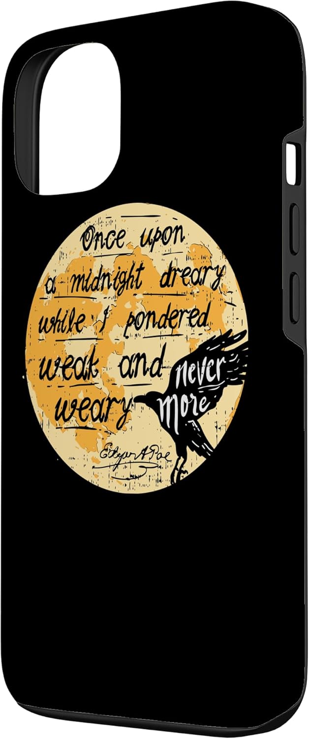 Once Upon A Midnight Edgar Allan Poe The Raven Quote Case for iPhone 13