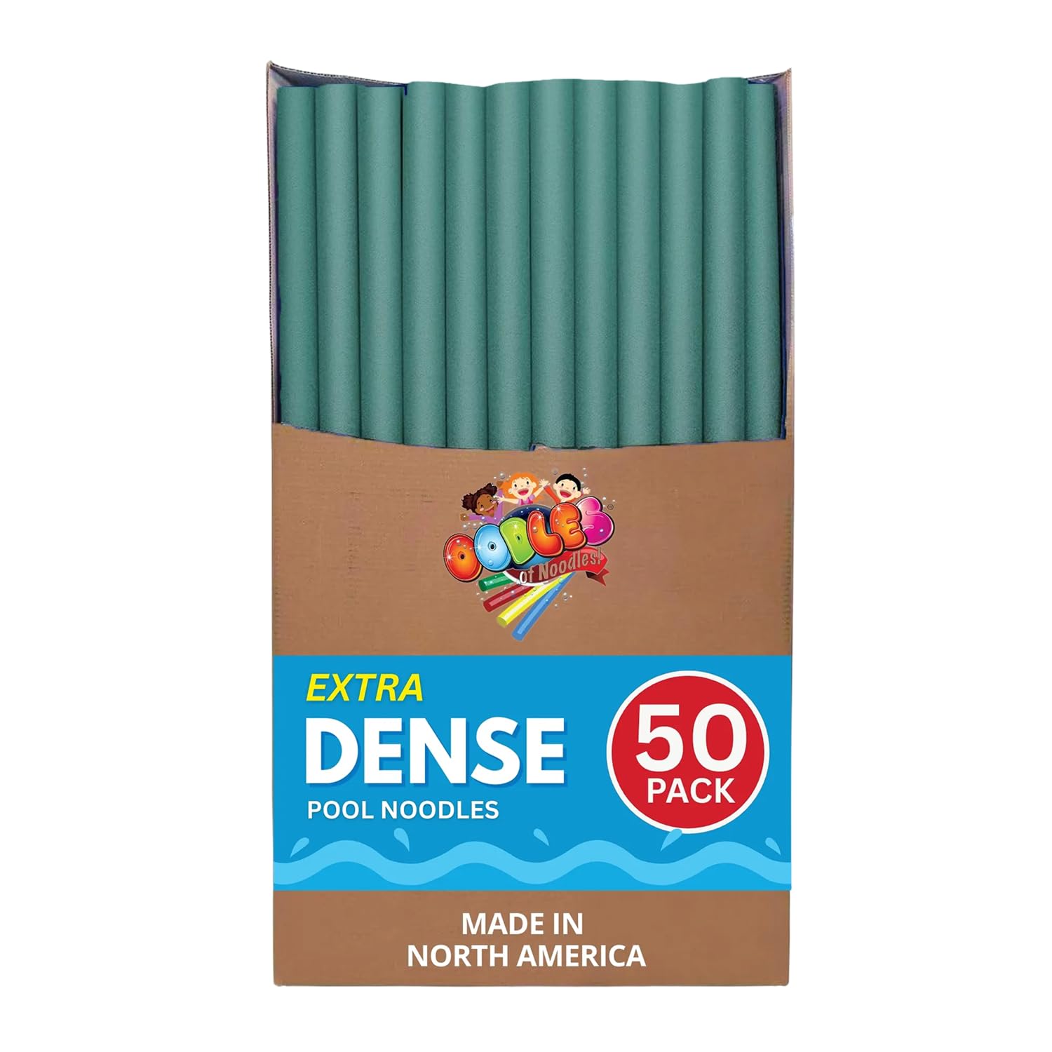 Oodles of Noodles Deluxe Rainbow Swimming Pool Noodles Foam- Pack of 50 - Approx. 48 inch x 2.5 inch Multi-Purpose Foam Tubes, Pool Floats for Water Fun, Exercise, Crafts, Padding, Insulation & More