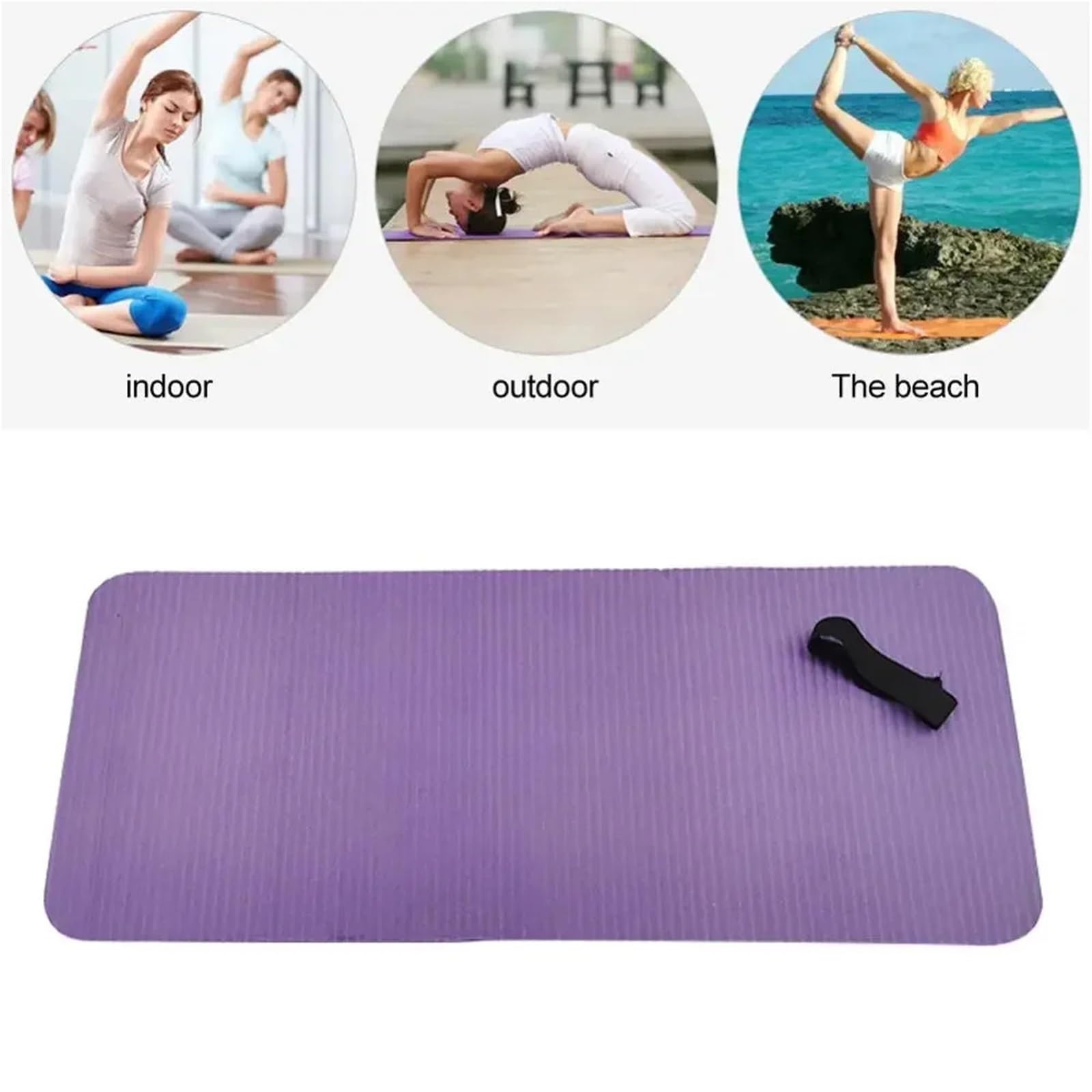 Tappetino da yoga spesso 15 mm, tappetino antiscivolo per fitness, pilates, meditazione, palestra, extra spesso e durevole
