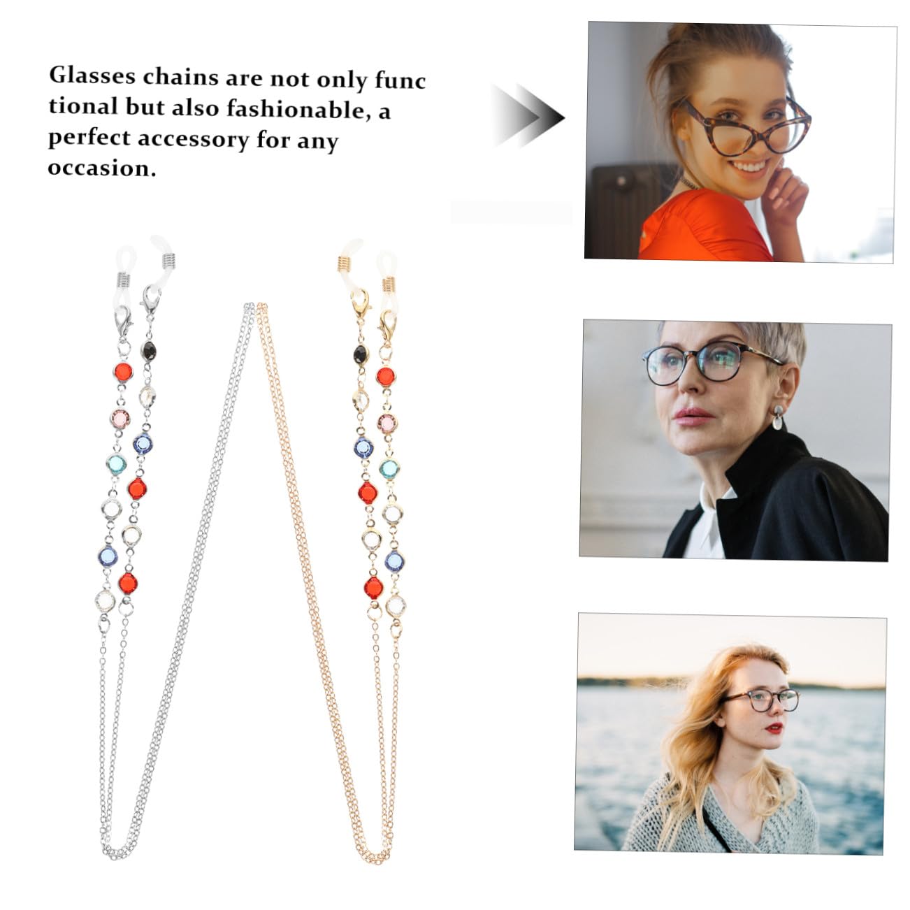 BESTYASH Cadena De Gafas Anteojos Para Mujer Gafas Ligeras Accesorios Estuche De Anteojos Gafas De Sol Ojo De Gato Para Mujer Caso Para Las Mujeres Ligero Lentes Moda Metal