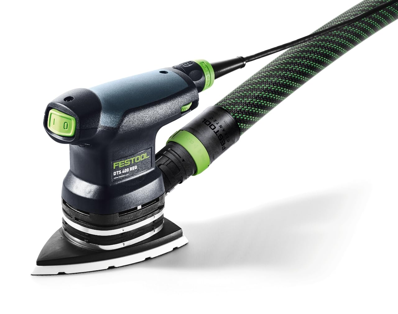 Festool Deltaschleifer DTS 400 REQ - Dreieckschleifer 250 W StickFix | Schleifschuh 100 x 150 mm, Protector & Longlife-Staubfangbeutel im Lieferumfang