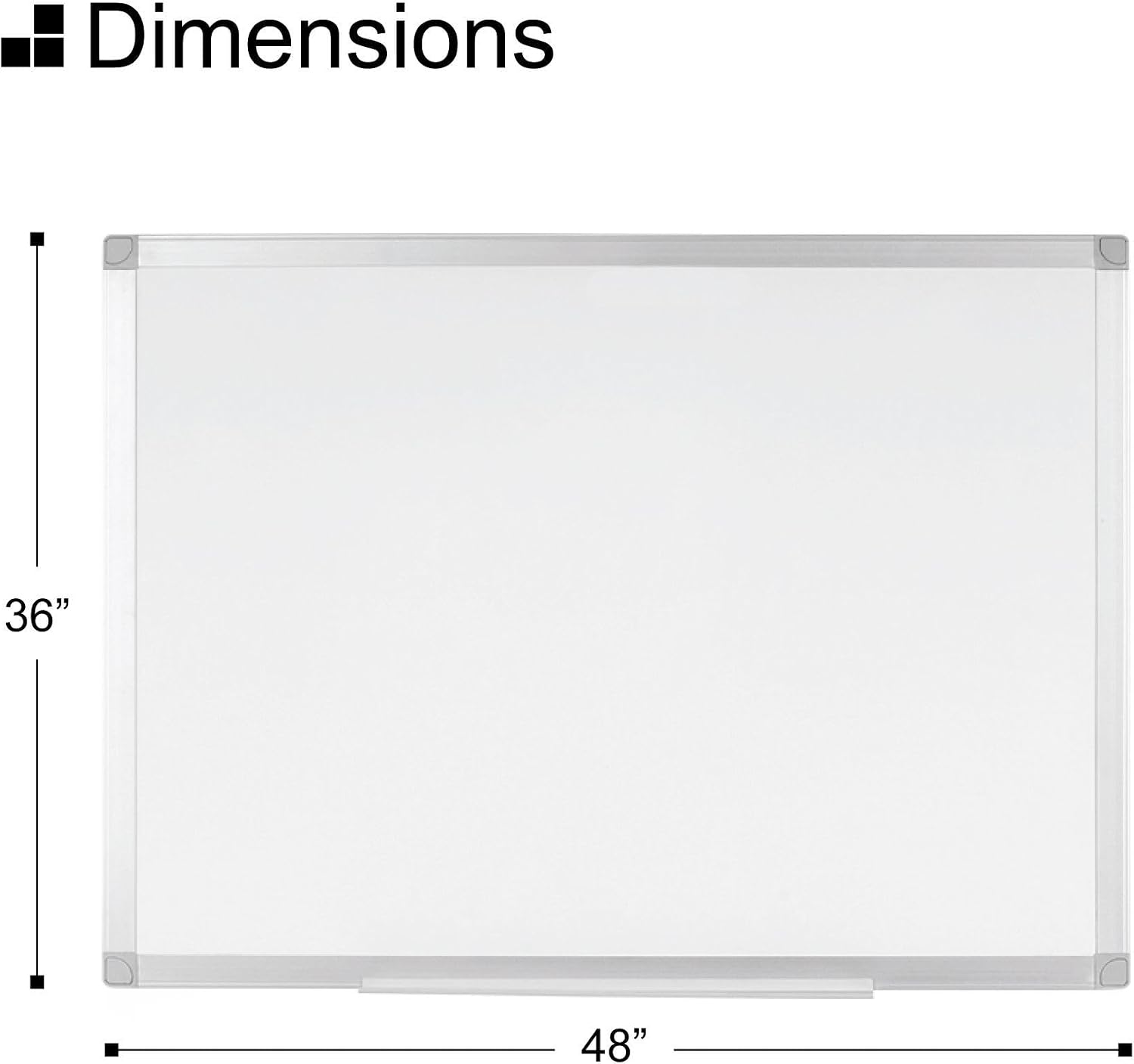 48" x 36" Dry Erase Whiteboard, Affordable Large Melamine Wall Mounted White Board with Aluminum Frame for The Home or Office