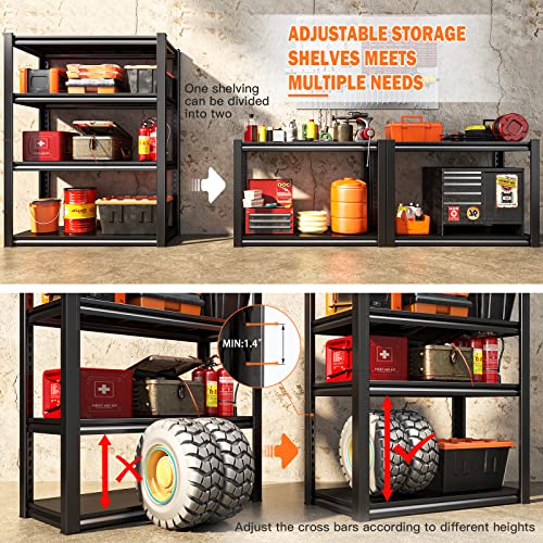 Raybee-Garage-Shelving-Heavy-Duty-40-Wide-Garage-Storage-Shevles-Heavy-Duty-Shelving-Adjustable-4-Tier-Metal-Shelving-Garage-Shelves-Heavy-Duty-Shelves-Industrial-Storage-Rack-40-W-x19-D-x57-H