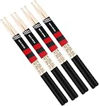 Bâtons de tambour pour tambours, Bois massif naturel & Kit de tambours Accessoires de pratique, Percussion Sticks pour débutant (2 Des paires, 5A)