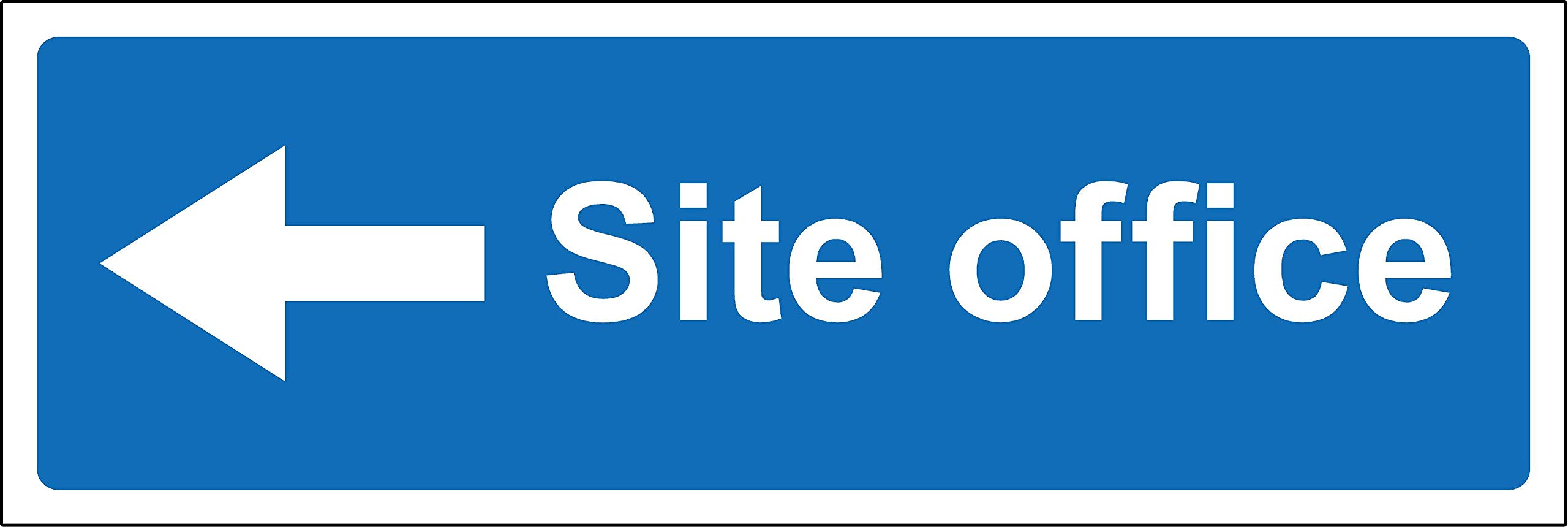 Site office left directional arrow Sign - 1.2mm Rigid plastic 600mm x 200mm