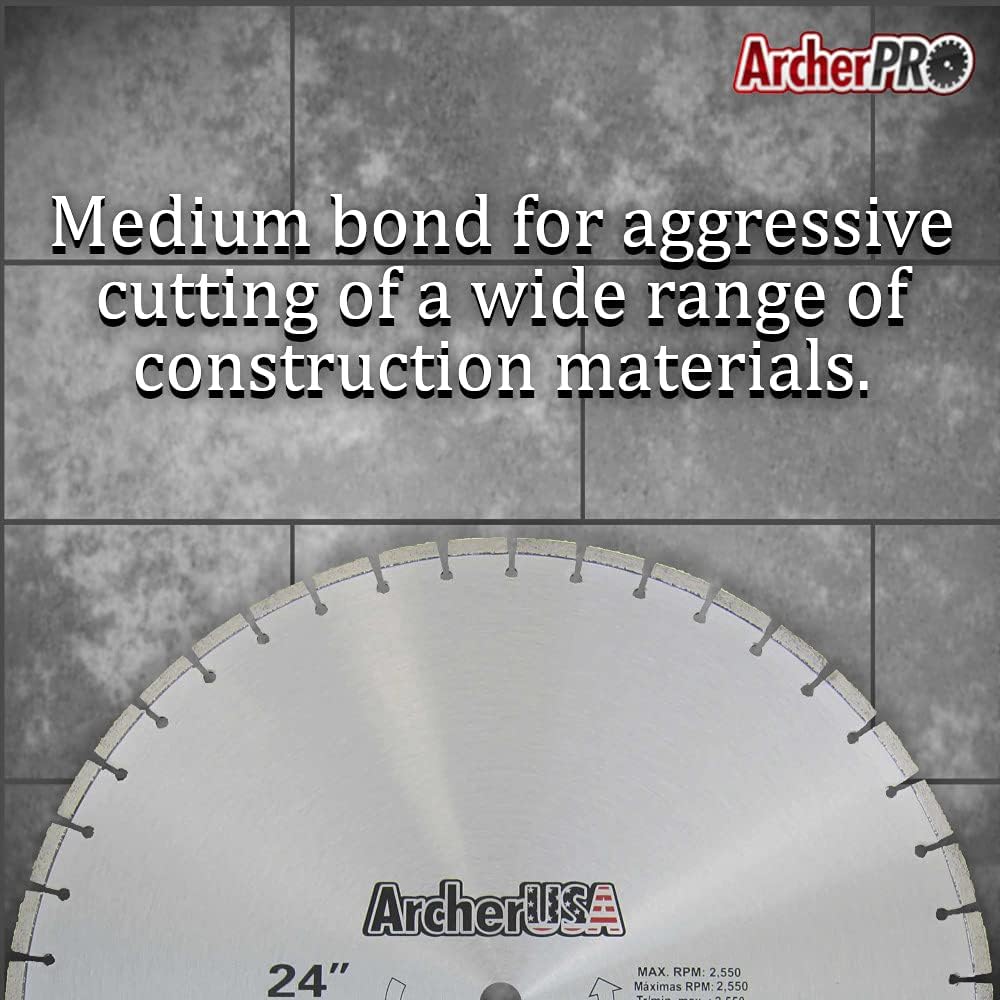 Archer Pro 14" in. General Purpose Diamond Saw Blades for Fast Cutting Concrete, Stone, Masonry, Pavers, Bricks, Blocks