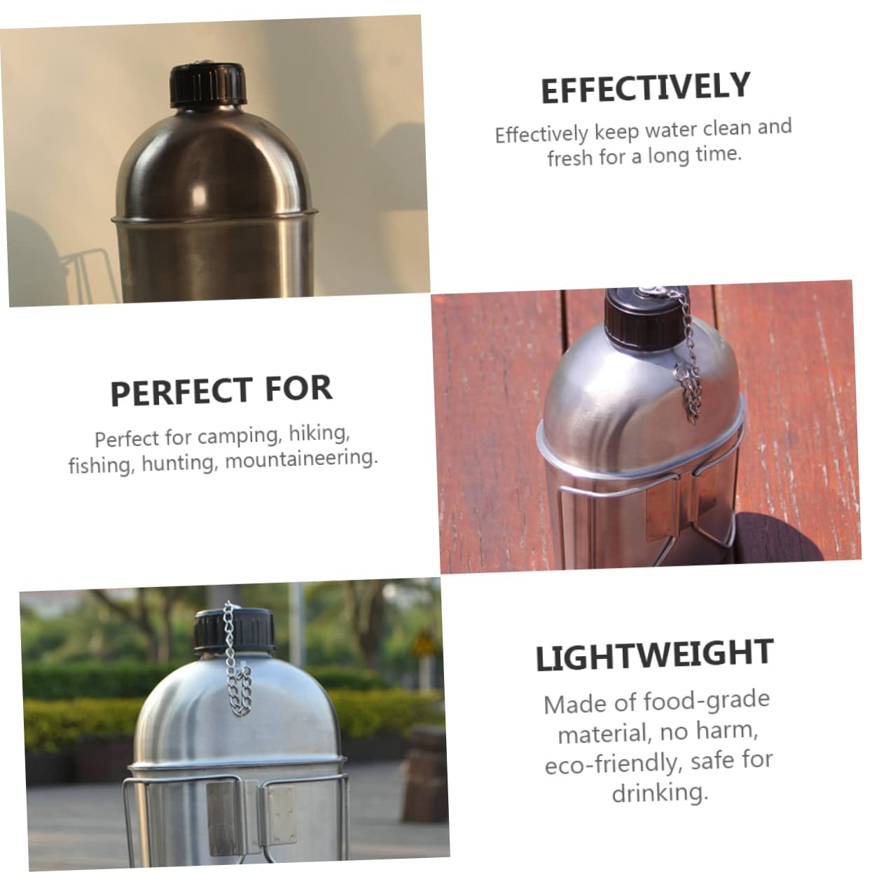 GALPADA 1Set Camping Canteen Leakproof Water Bottle for Hiking Fishing Durable High Performance Kettle with Cover for Mountaineering