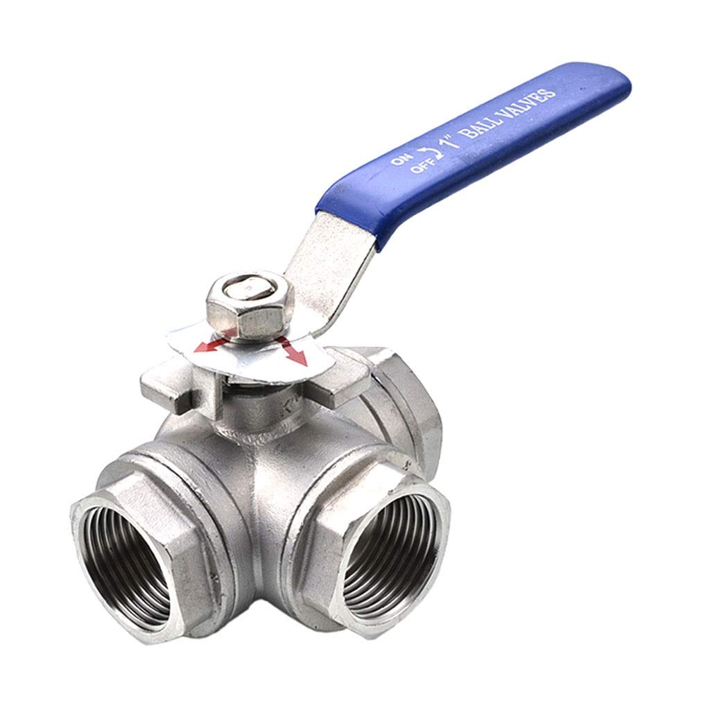 Valvola a sfera a doppia unione, valvola deviatrice a 3 vie, valvola a sfera, separatore di tubi flessibili, valvola a sfera con interruttore da 1/2" in acciaio inossidabile, valvola a sfera for acqua