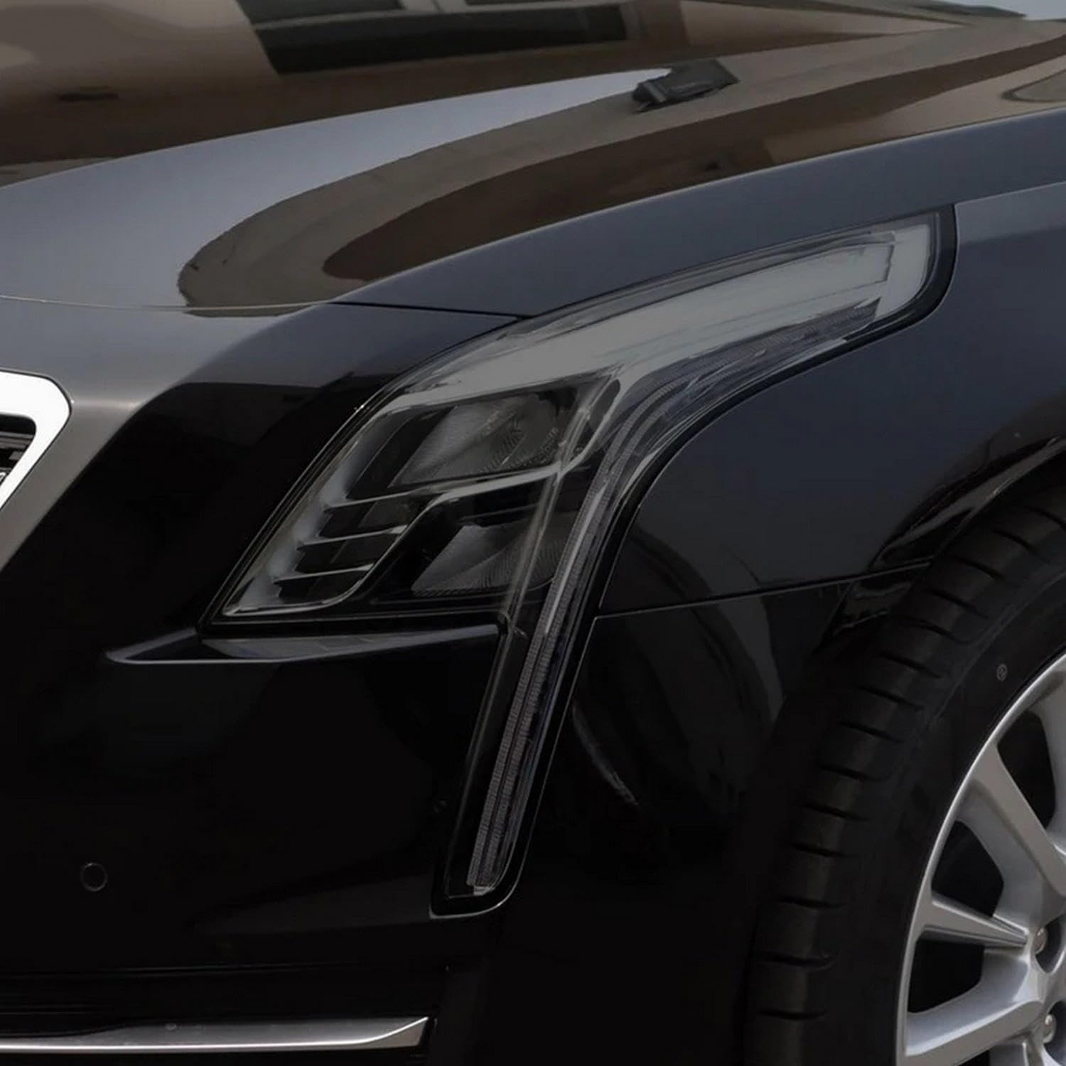Film protecteur phare pour Cadillac CT6 2016+ TPU transparent noir
