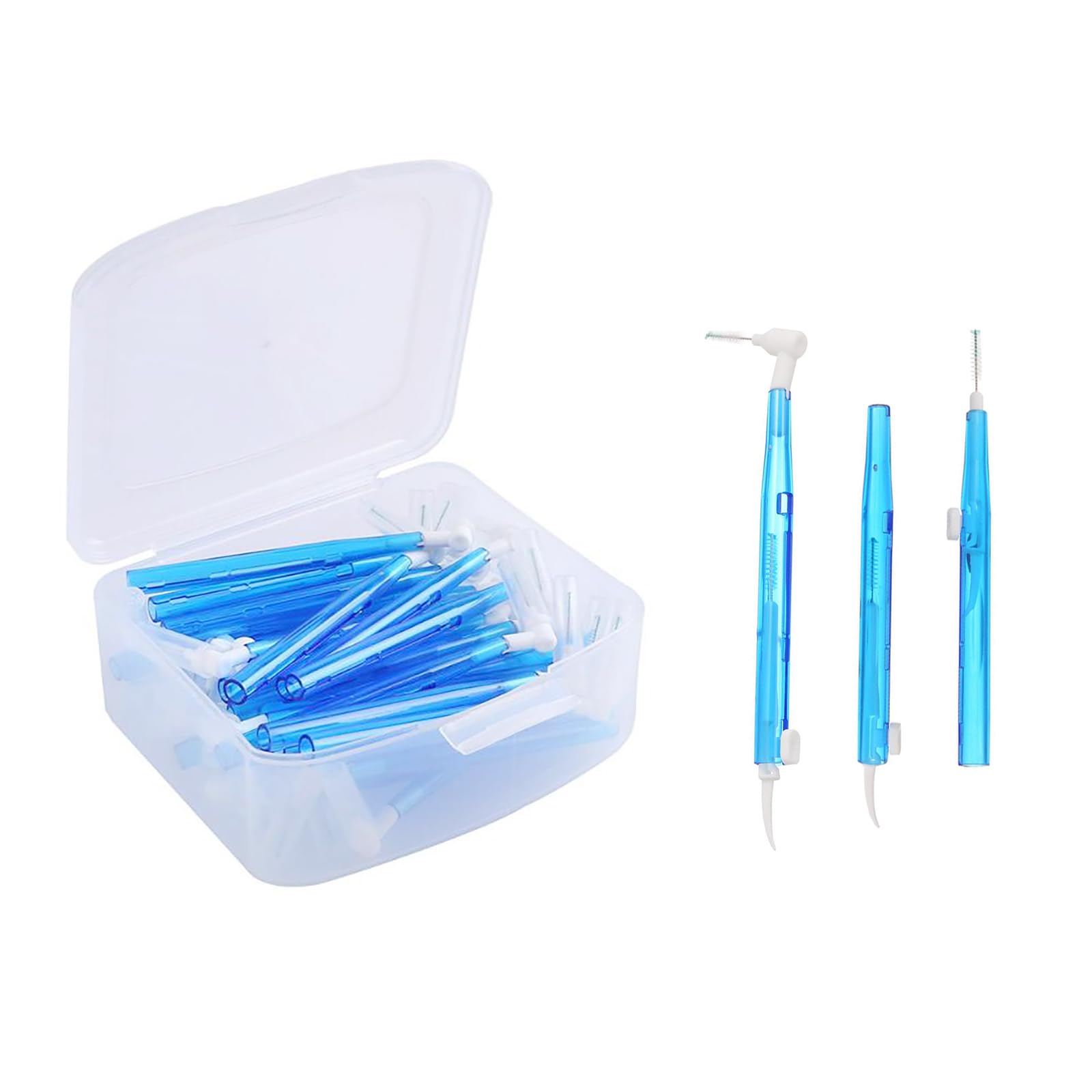 FYZB 3 in 1Push-Pull Interdental Brush Double-Head interdental Brush for Braces Oral Care Inter Dental Toothpick（35Pcs）