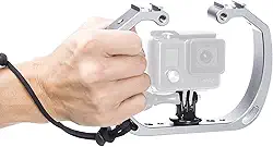Equipamento de mergulho subaquático Movo GB-U70 para GoPro Hero com suportes para sapata fria, alça de pulso - Funciona com HERO3, HERO4, HERO5, HERO6, HERO7, HERO8, Osmo Action Cam - acessório de mergulho perfeito para GoPro