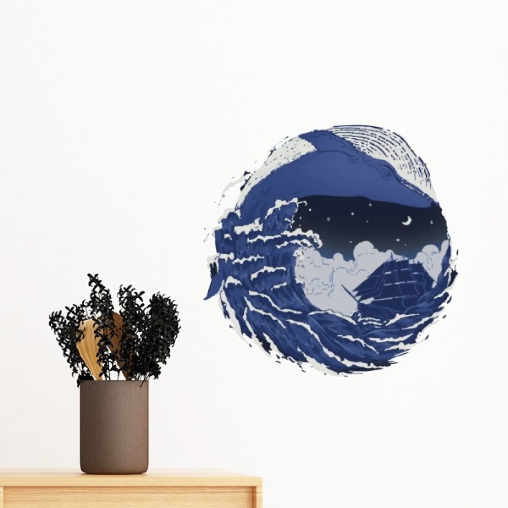 Papier peint chambre decal vagues bleu océan amovible