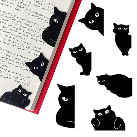 6 Black Cat Magnetic Bookmarks Gift Idea for Cat Lovers Women Book Lovers Cute Bookmarks