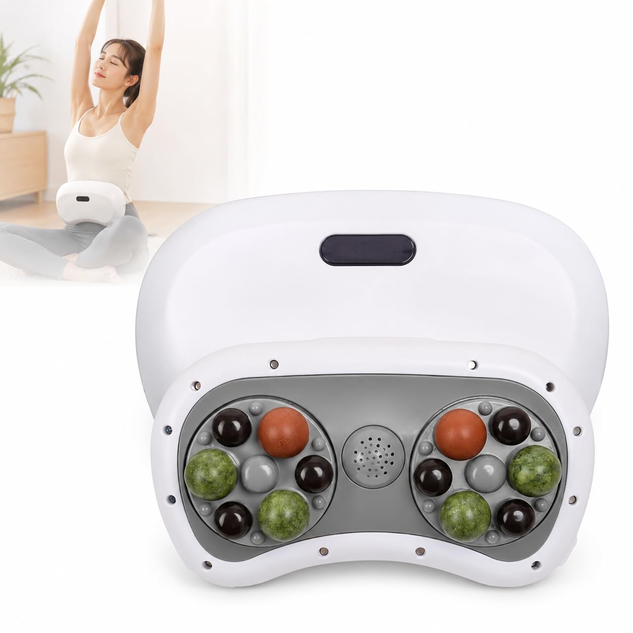 TsoLay Electric Tummy Kneading Instrument, Automatic Abdominal Massager With Heat, 3 Intensity Levels, 12 Magnet Nodes, Deep Belly Massage For Abdomen, Waist, Back, Neck, Legs, Relaxation