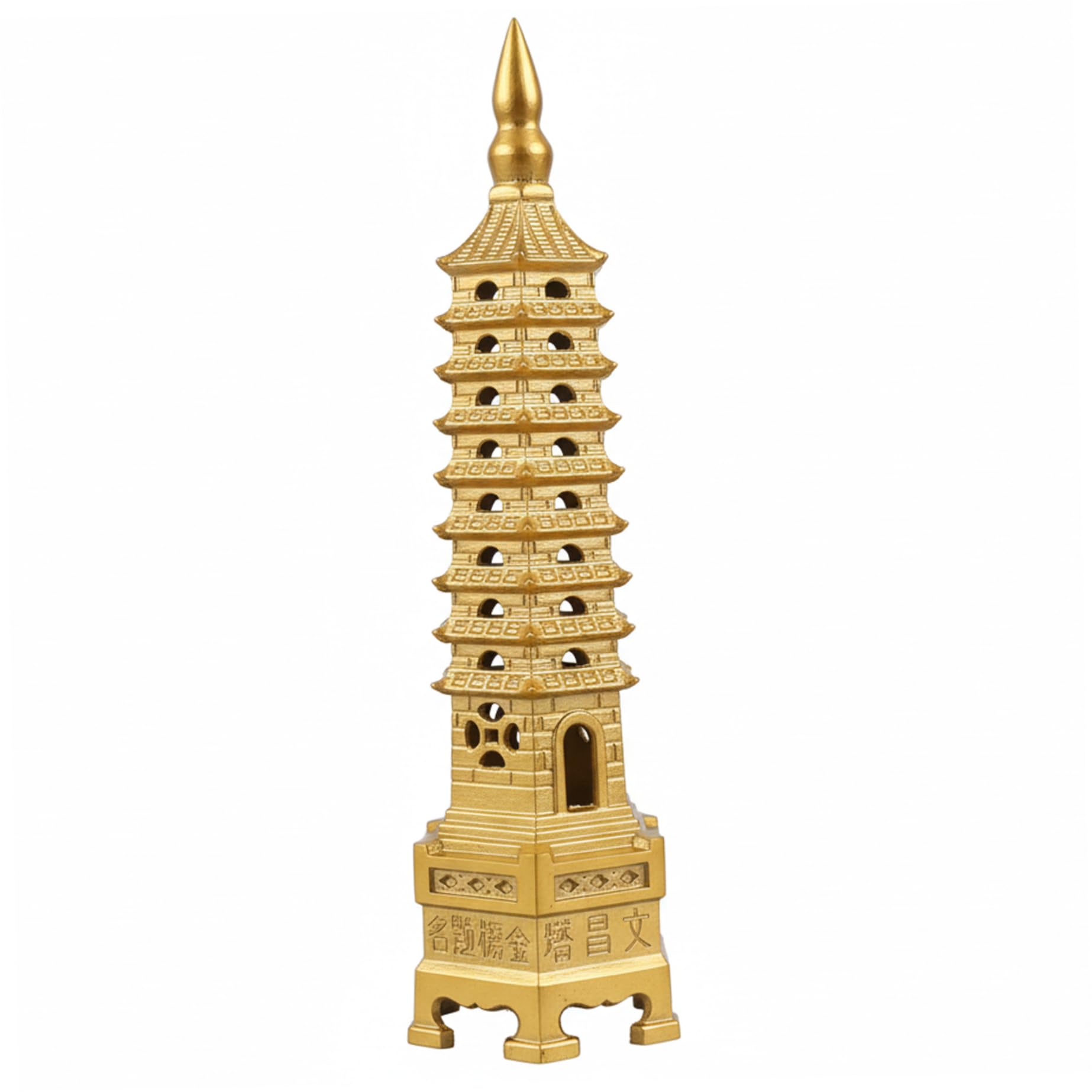 Pagode à 9 Niveaux Figurine en Laiton Cadeau Décoration Bureau Maison