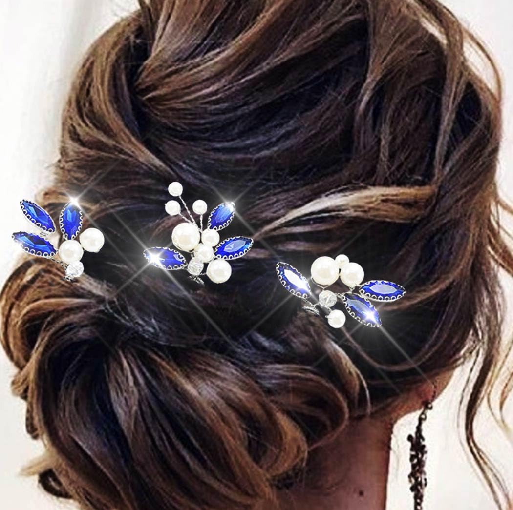 Amazon.com : Latious Silver Wedding Hair Pins Pearl Hair  display picture 3