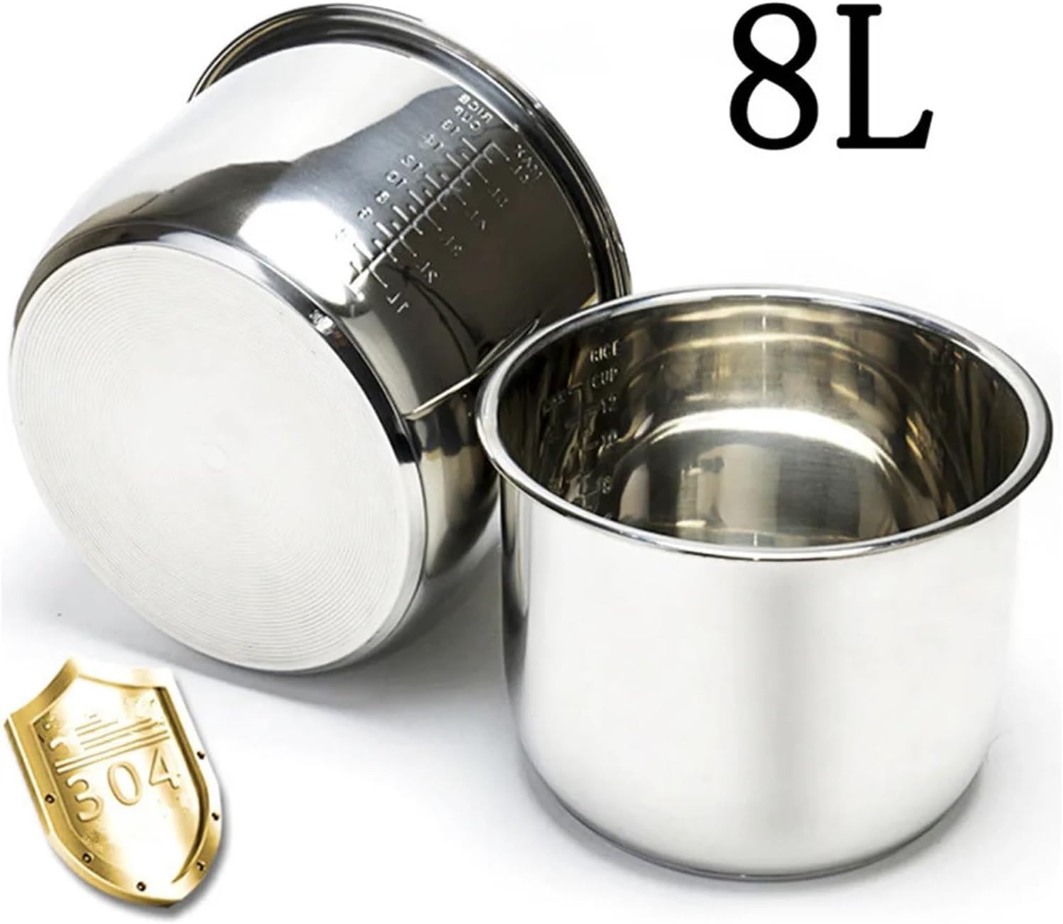 8L Liner Rice Cooker Liner 304 Stainless Steel Liner Rice Cooker Liner Pressure Cooker Double Bottom Liner Thicken Inner Pot