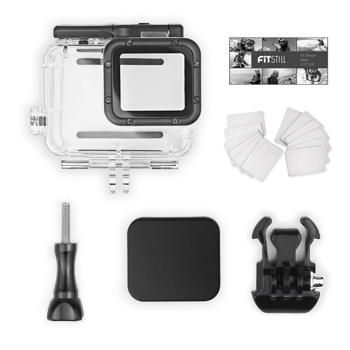 FitStill Double Lock Waterproof Housing for GoPro Hero 2018/7/6/5 Black