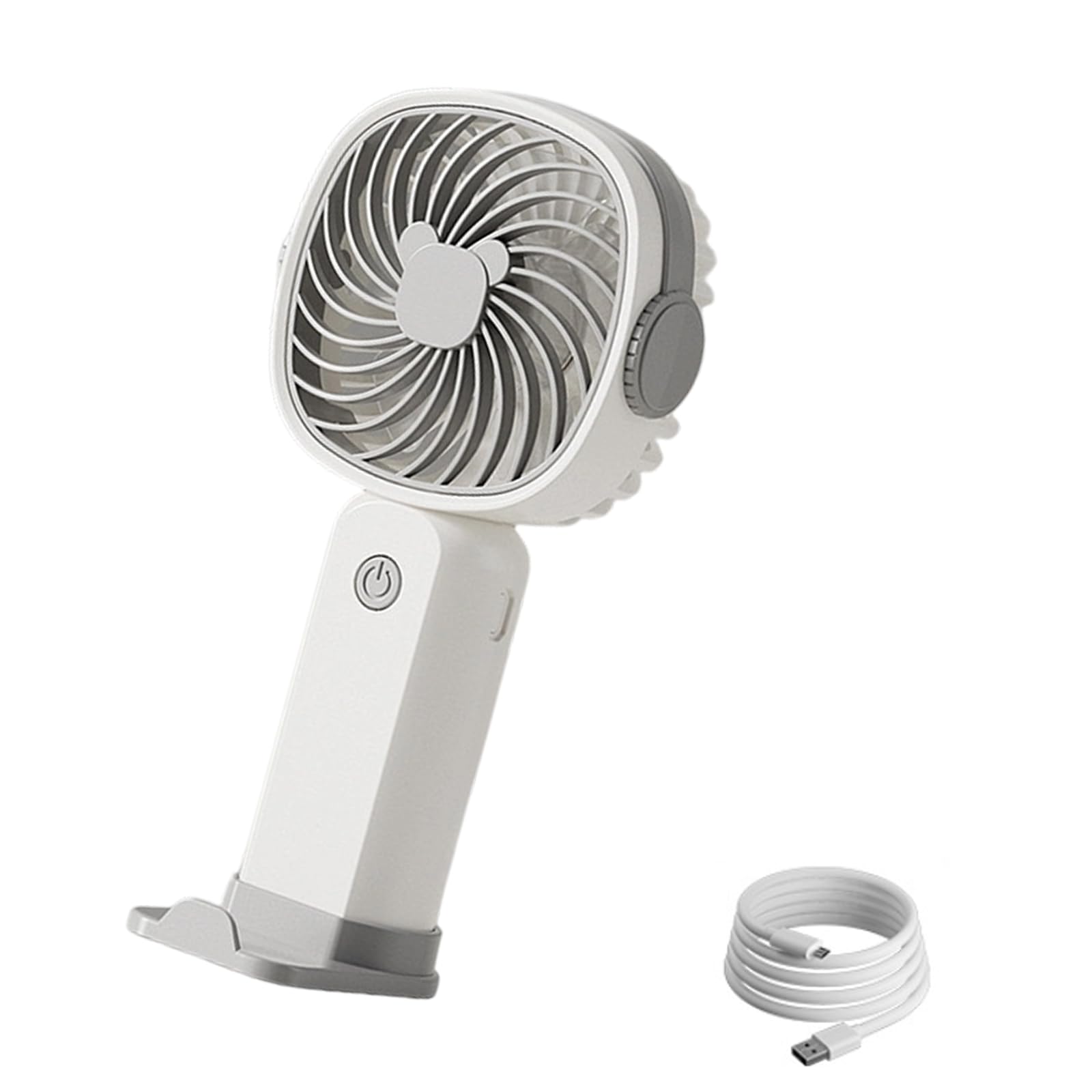 Elnwnnkc 3 Speed Rechargeable Desk Fan Portable Handheld 3 Speed Cooling Fan with Base Outdoor Light Weight Coolers Enduring Outdoor Personally Coolers