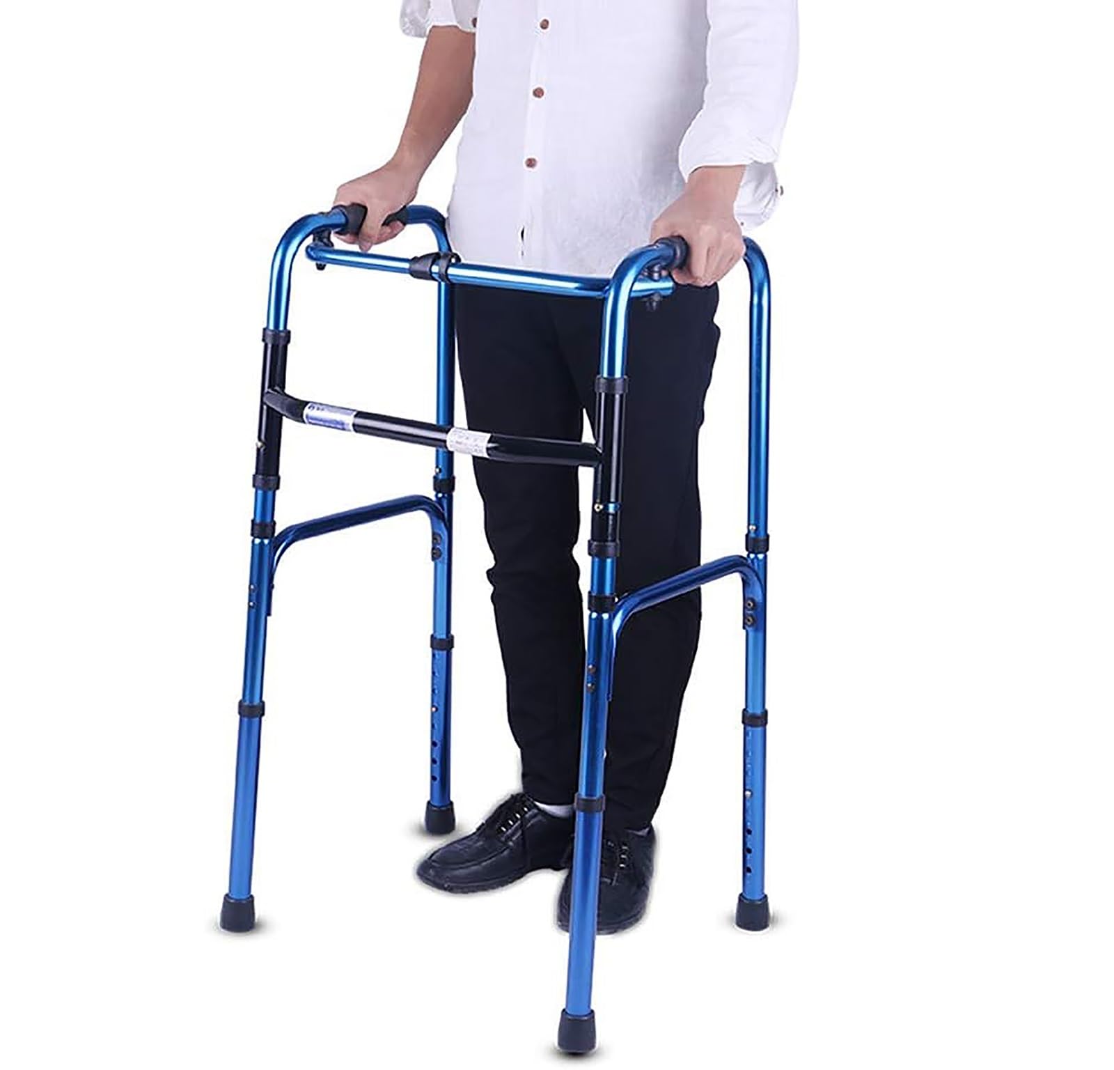 Deambulatore Deambulatore in alluminio leggero pieghevole ad altezza regolabile, stabile corrimano a gradini che aiuta a salire, per anziani, ausili per disabili.